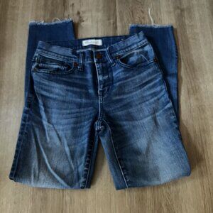 Madewell Womens Skinny Skinny Jeans Medium Wash raw hem size 25
